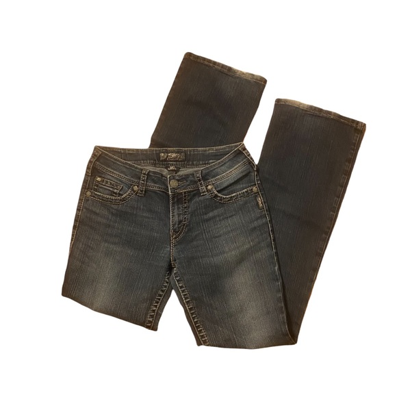 SILVER JEANS Suki Surplus Western Glove Works denim flare jeans size 30 x 34 - Picture 4 of 6